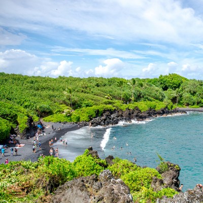 Black sand beach Maui